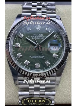 Rolex Datejust Cal.3235 Movement 1:1 Mirror Replica 904L Steel 36MM - Green Palm Motif Dial