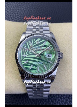 Rolex Datejust Cal.3235 Movement 1:1 Mirror Replica 904L Steel 36MM - Green Palm-Motif Dial