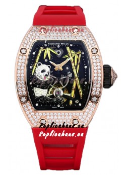 Richard Mille RM26-01 Tourbillon Panda Rose Gold Casing Swiss Movement Watch  