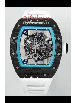 Richard Mille RM055 Black Carbon Casing Blue Rims 1:1 Superclone Genuine Tourbillon Watch 