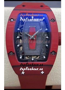 Richard Mille RM07 Red Carbon Casing 1:1 Superclone Swiss Replica Watch 
