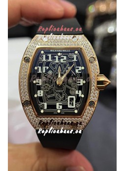 Richard Mille RM67-01 Rose Gold Diamonds Titanium Casing 1:1 Swiss Replica Watch 