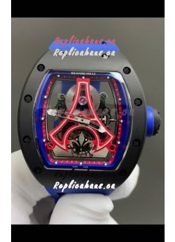 Richard Mille RM52-03 Paris Saint-Germain Tourbillon Black Ceramic Swiss Replica Watch 