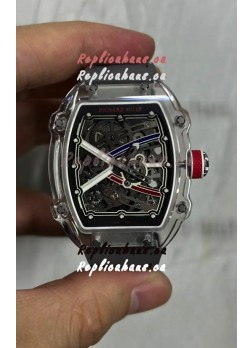 Richard Mille Super Clone RM67-02 Sapphires Casing Watch Grey Rubber Strap