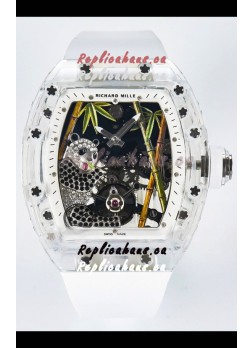 Richard Mille RM26-01 Tourbillon Panda Transparent Sapphires Casing Watch - Super Clone Replica