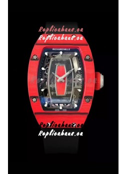 Richard Mille RM07 Red Carbon Casing 1:1 Superclone Swiss Replica Watch