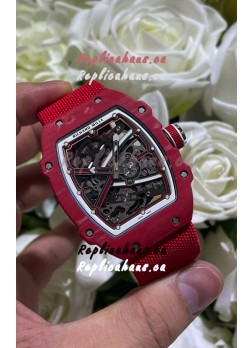 Richard Mille Super Clone RM67-02 Red Carbon TPT 37 Grams Watch Red Strap