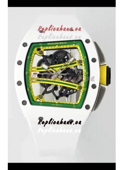 Richard Mille Super Clone RM61-01 White Ceramic Casing Strap Swiss Replica Watch