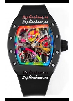 Richard Mille Super Clone RM68-01 Black Ceramic Casing and Strap Tourbillon Swiss Replica