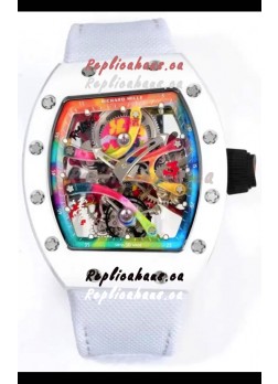 Richard Mille Super Clone RM68-01 White Ceramic Casing Nylon Strap Tourbillon Swiss Replica