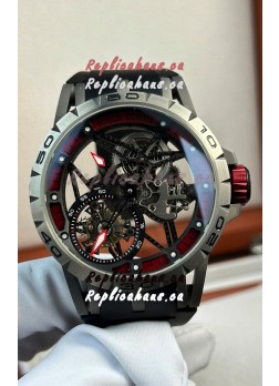 Roger Dubuis Super Clone Excalibur Spider Flying Tourbillon Skeleton Titanium Casing 45MM
