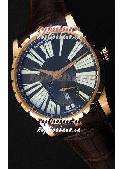 Roger Dubuis Excalibur RDDBEX0587 Pink Gold Grey Dial Swiss Replica Watch