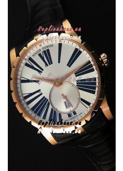 Roger Dubuis Excalibur RDDBEX0587 Pink Gold Steel White Dial Swiss Replica Watch