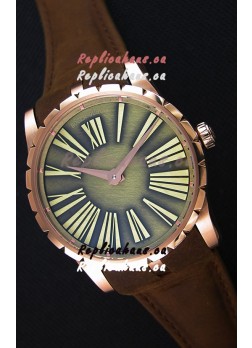 Roger Dubuis Excalibur Steel Case Green Dial Swiss Replica Watch