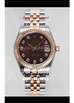 Rolex Datejust 31MM Cal.3135 Movement Swiss Replica Brown Dial Jubilee Strap - Ultimate 904L Steel Watch