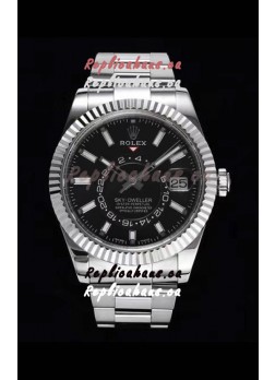Rolex Sky-Dweller REF# 326934 Black Dial Watch in 904L Steel Case 1:1 Mirror Replica