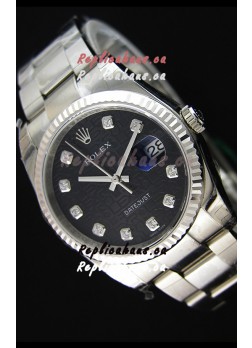 Rolex Datejust Japanese Replica Watch - Black Dial in 36MM with Oyster Strap