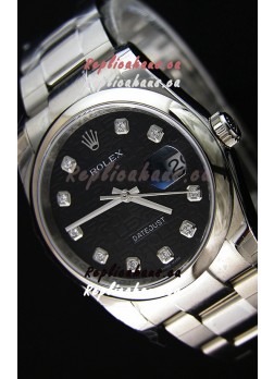 Rolex Datejust Japanese Replica Watch - Black Dial in 36MM with Oyster Strap