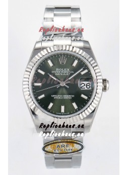 Rolex Super Clone Datejust ETA 2688 Movement 31MM Stainless Steel Case Green Dial Watch