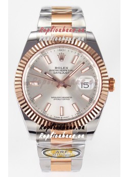 Rolex Super Clone Datejust ETA 3235 Movement 41MM Two Tone Rose Gold Plating Steel Dial Watch