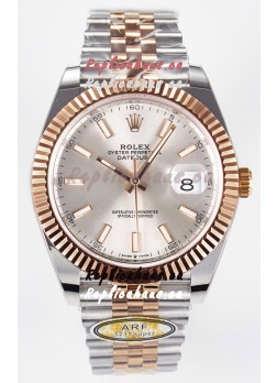 Rolex Super Clone Datejust ETA 3235 Movement 41MM Two Tone Rose Gold Plating Steel Dial Watch