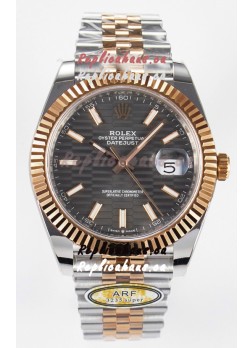 Rolex Super Clone Datejust ETA 3235 Movement 41MM Two Tone Rose Gold Plating Fluted Dial Watch