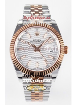 Rolex Super Clone Datejust ETA 3235 Movement 41MM Two Tone Rose Gold Plating Fluted Dial Watch