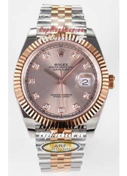 Rolex Super Clone Datejust ETA 3235 Movement 41MM Two Tone Rose Gold Plating and Dial Watch