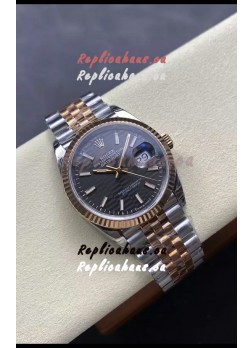 Rolex Super Clone Datejust ETA 3235 Movement 36MM Two Tone Yellow Gold Grey Fluted Dial Watch