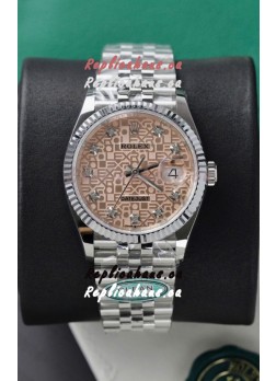Rolex Super Clone Datejust ETA 3235 Movement 36MM Sundust Computer dial 36MM Steel Case Watch