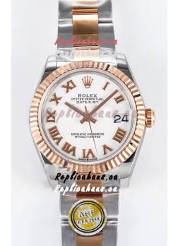 Rolex Super Clone Datejust ETA 2688 Movement 31MM Two Tone Rose Gold Swiss White Dial