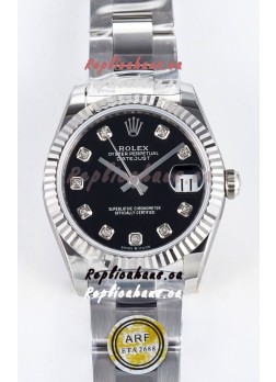 Rolex Super Clone Datejust ETA 2688 Movement 31MM Stainless Steel Black Dial Watch 