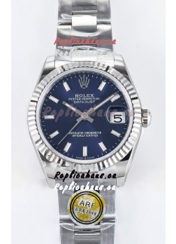 Rolex Super Clone Datejust ETA 2688 Movement 31MM Stainless Steel Blue Dial Watch 