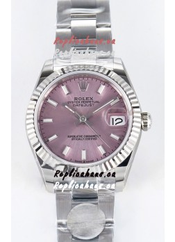 Rolex Super Clone Datejust ETA 2688 Movement 31MM Stainless Steel Pink Dial Watch 