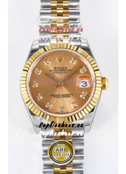 Rolex Super Clone Datejust ETA 2688 Movement 31MM Two Tone Yellow Gold Casing and Dial 