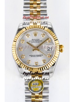 Rolex Super Clone Datejust ETA 2688 Movement 31MM Two Tone Yellow Gold Steel Dial