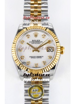 Rolex Super Clone Datejust ETA 2688 Movement 31MM Two Tone Yellow Gold Mother of Peal Dial