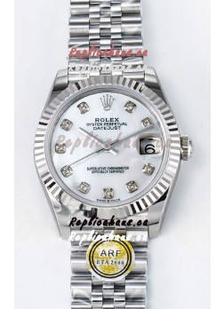 Rolex Super Clone Datejust ETA 2688 Movement 31MM Stainless Steel Pearl Dial Watch 