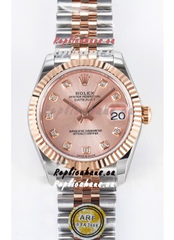 Rolex Super Clone Datejust ETA 2688 Movement 31MM Two Tone Rose Gold Swiss Champange Dial