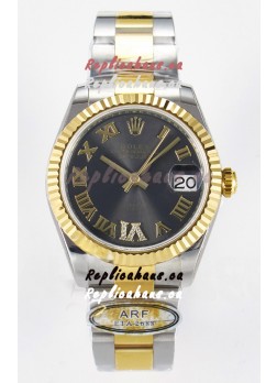 Rolex Super Clone Datejust ETA 2688 Movement 31MM Two Tone Yellow Gold Swiss Grey Dial