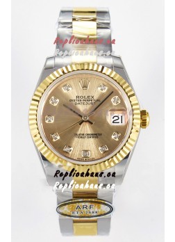Rolex Super Clone Datejust ETA 2688 Movement 31MM Two Tone Yellow Gold Watch and Dial