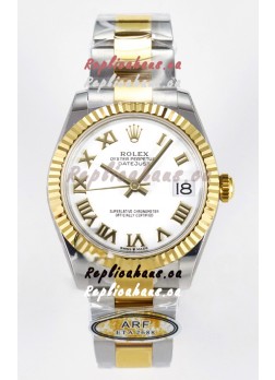 Rolex Super Clone Datejust ETA 2688 Movement 31MM Two Tone Yellow Gold Watch White Dial