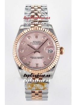 Rolex Super Clone Datejust ETA 2688 Movement 31MM Two Tone Rose Gold Swiss Champange Dial