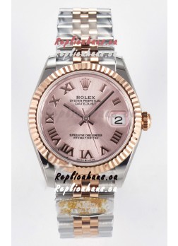 Rolex Super Clone Datejust ETA 2688 Movement 31MM Two Tone Rose Gold Swiss Champange Dial