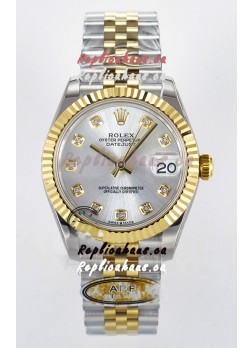 Rolex Super Clone Datejust ETA 2688 Movement 31MM Two Tone Yellow Gold Swiss Silver Dial