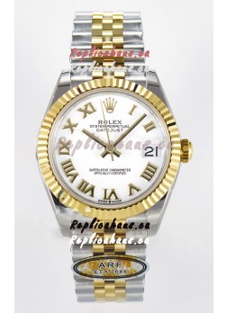 Rolex Super Clone Datejust ETA 2688 Movement 31MM Two Tone Yellow Gold Swiss White Dial