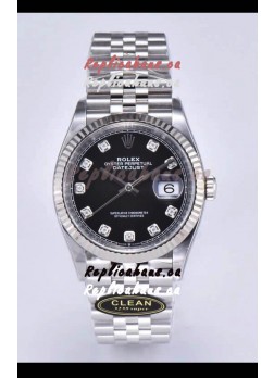 Rolex Datejust 126234 36MM Swiss Replica in 904L Steel in Black Dial 1:1 Mirror Replica
