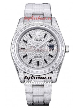 Rolex Datejust 41MM Swiss Replica - Iced Out Edition in Diamonds Dial 