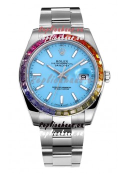 Rolex Datejust 41MM Swiss Replica Watch - 904L Steel in Blue Tiffany Dial 