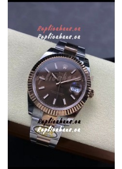 Rolex Datejust 126331 41MM ETA3235 72 Hours Power Brown Dial Oyster 1:1 Mirror Replica in Rose Gold 904L Steel